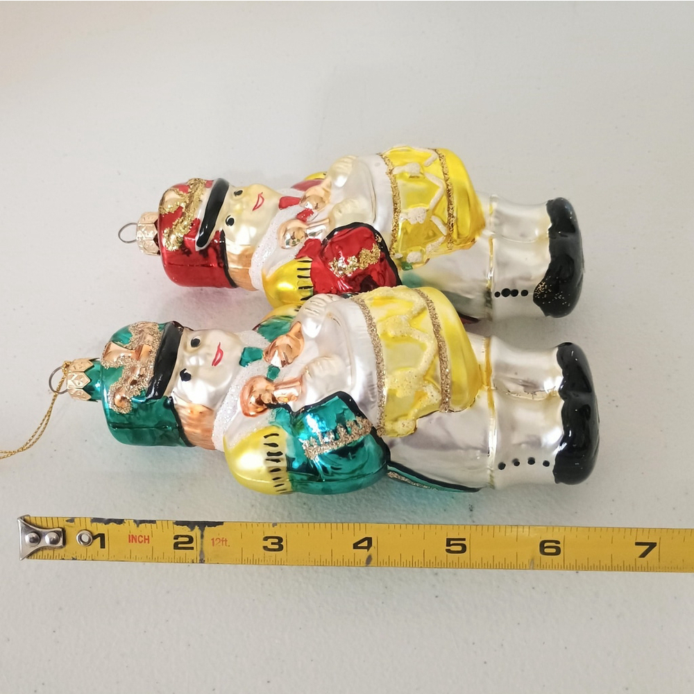 Vintage Set Of Polish Poland Blown Glass Christmas Ornaments Drummer Boys - Picture 10 of 10